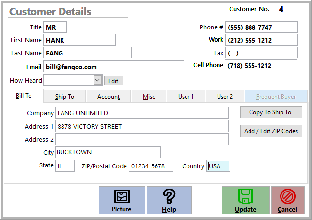 quickbooks pos v18 zip code