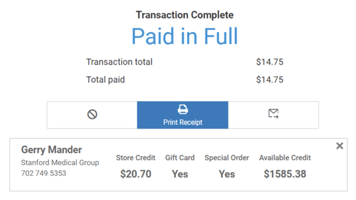 Ability to email or print the register receipt