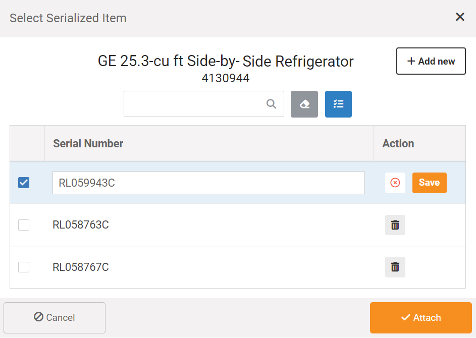 Serial Number Front Register MicroBiz 1