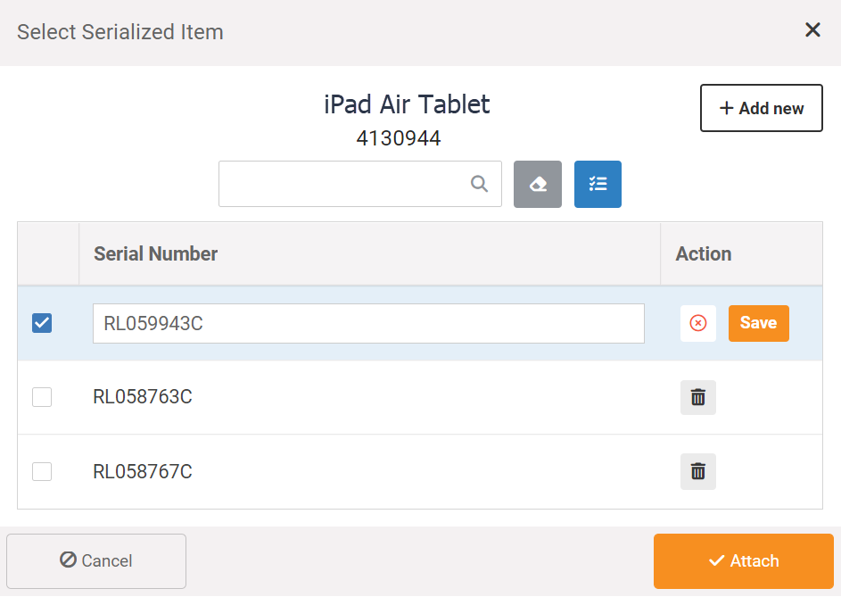 Serial Number Front Register MicroBiz iPad