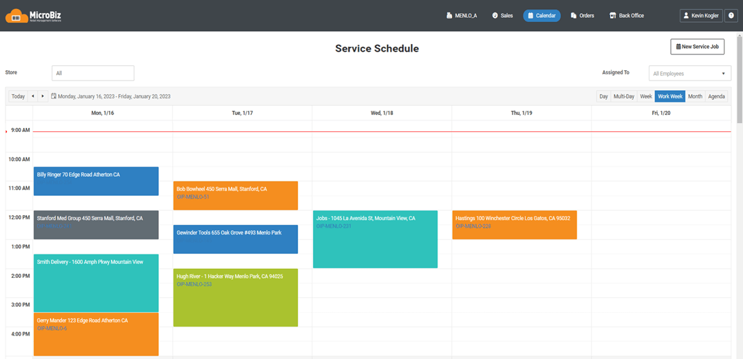 Cloud POS Calendar MicroBiz POS