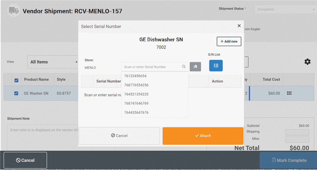 Receive Vendor Shipments MicroBiz POS